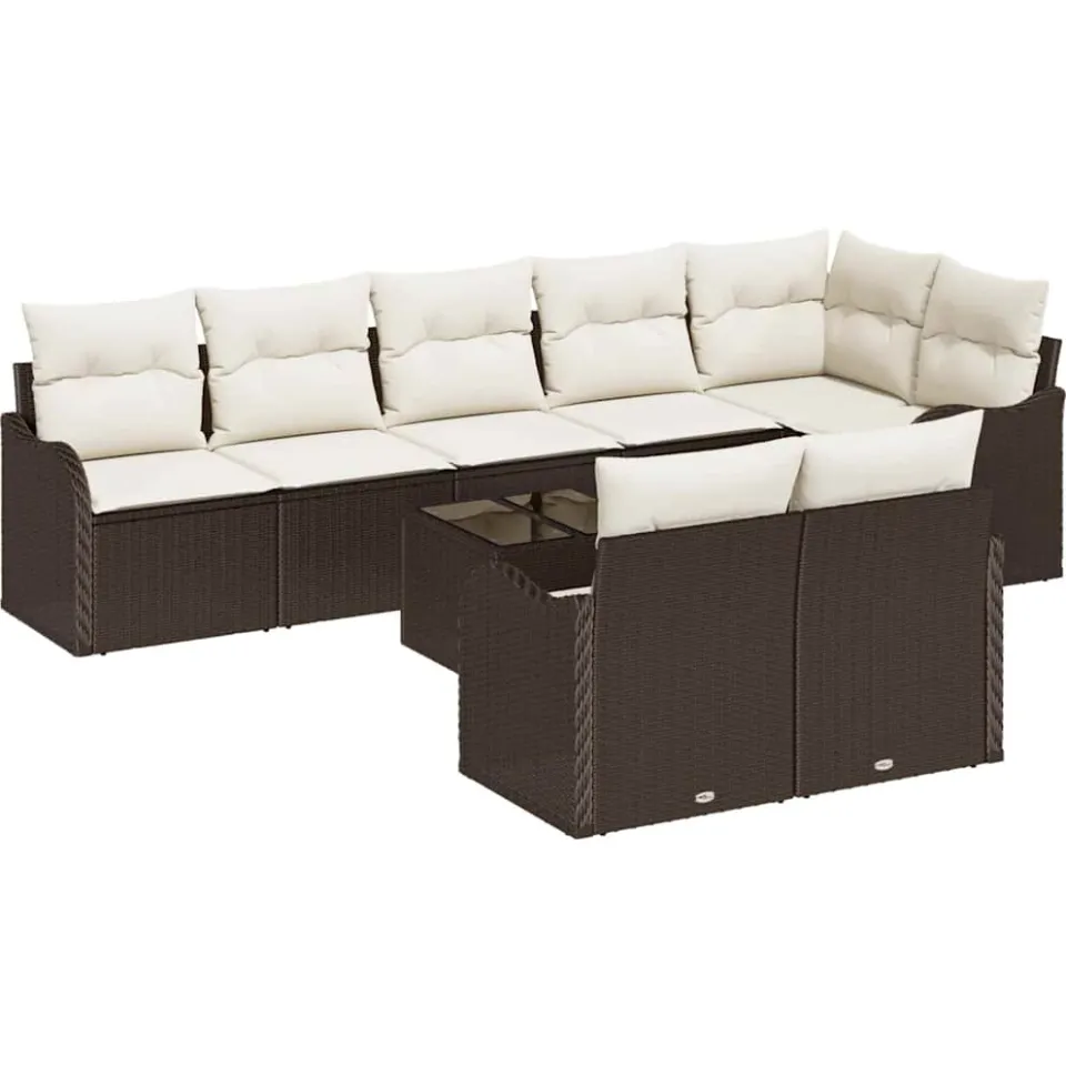 vidaXL Tuin Sofa Set Bruin poly rattan
