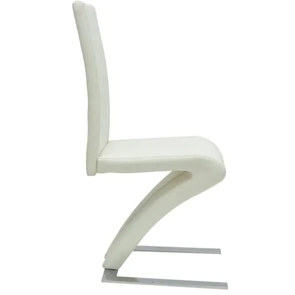 vidaXL Eetkamerstoelen 4 st kunstleer wit, foto 4