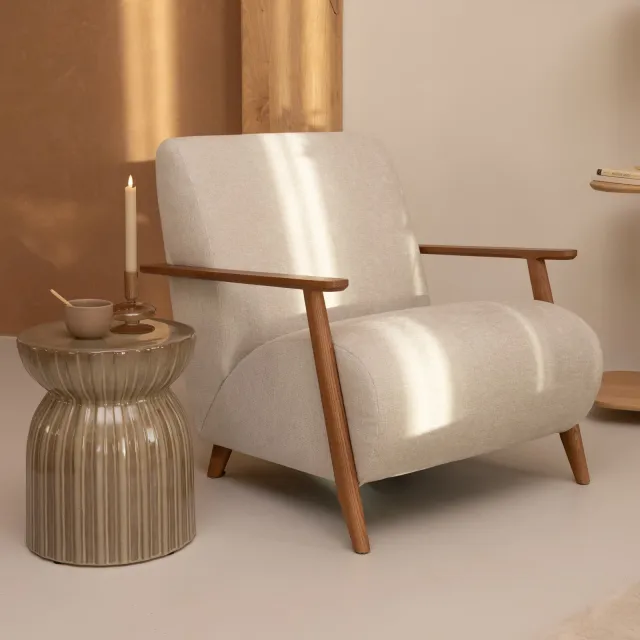 Kave Home Meghan fauteuil chenille beige, foto 2