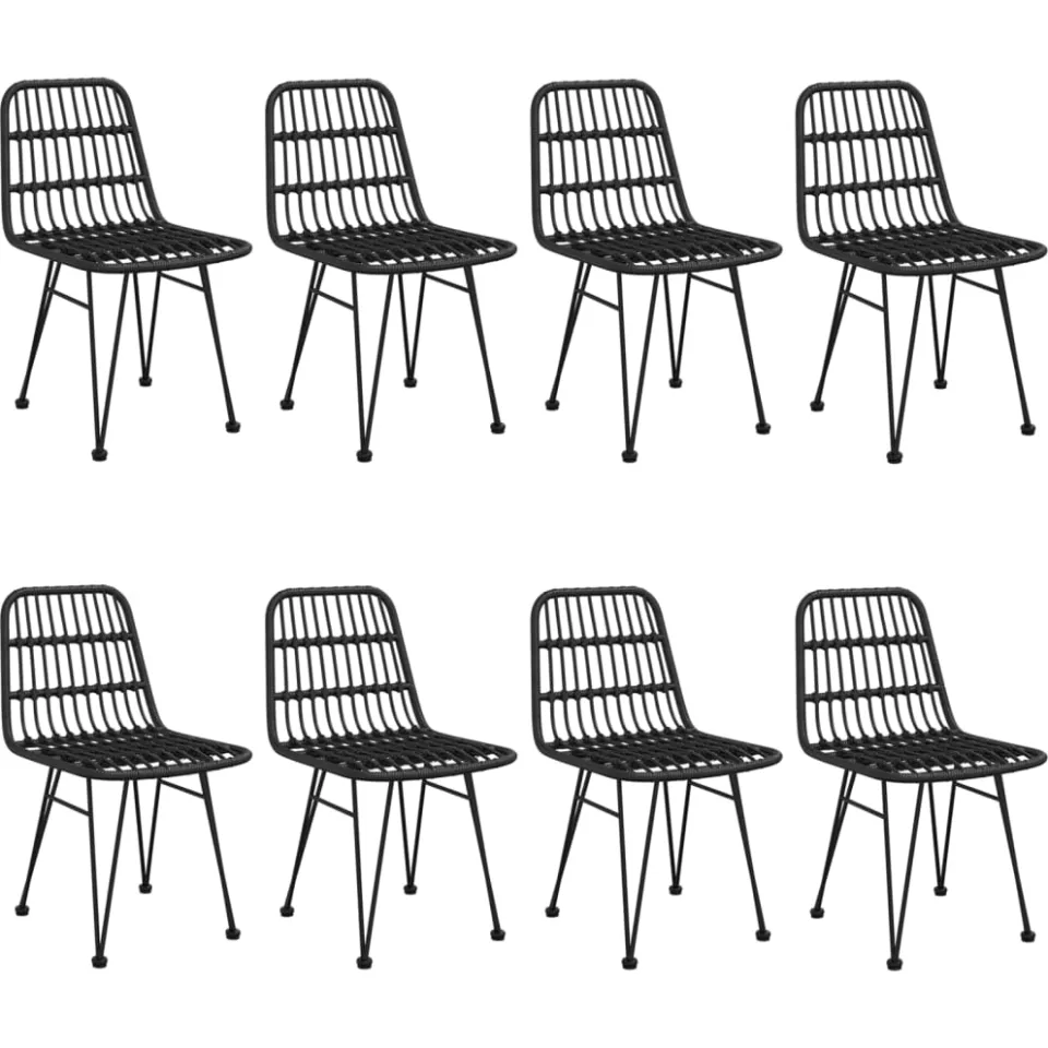 vidaXL 9-delige Tuinset poly rattan zwart, foto 4