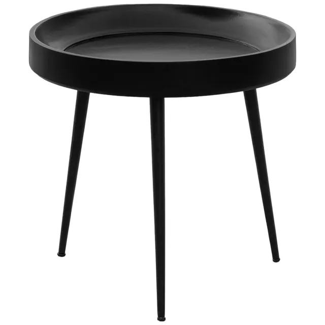 Lewis & Loft Bijzettafel Luus - FSC® Mangohout - Rond ø40 cm - Zwart