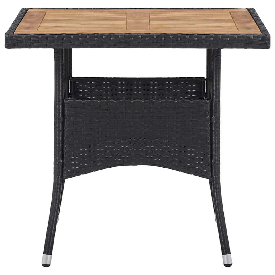 vidaXL 5-delige Tuinset poly rattan en acaciahout zwart, foto 4