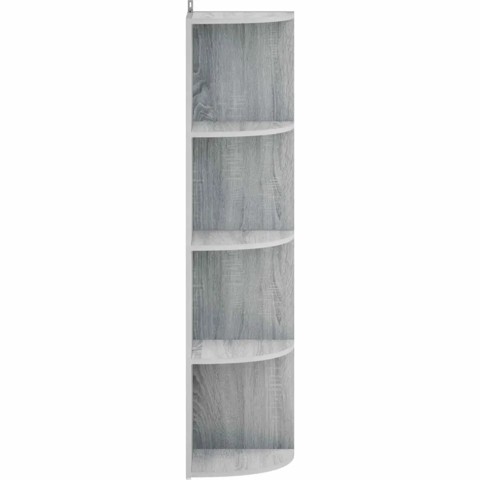 vidaXL Hoekplank 4-laags 41,5 x 41,5 x 143 cm Bewerkt hout Grijs