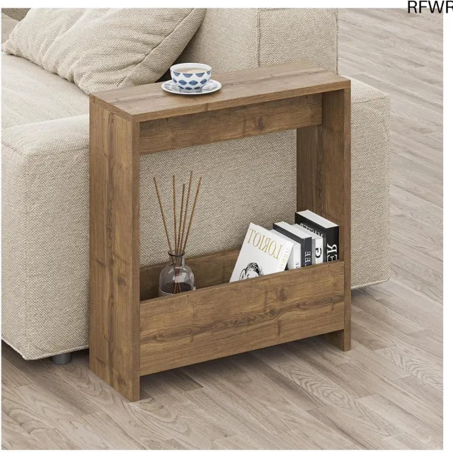 RFWR Bijzettafel met Tijdschriftenrek - Minimalistisch Design voor Woonkamer en Kantoor Hout
