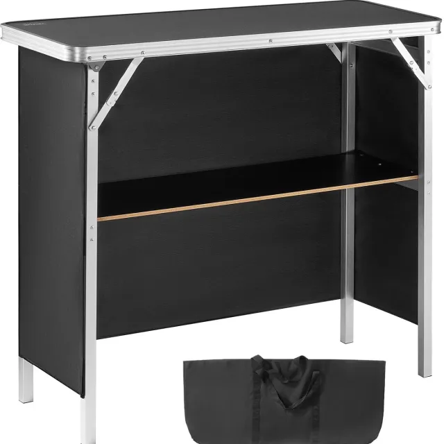 Roossentials bartafel - Tafel - Opvouwbare bartafel - Draagbare bartafel - Voor feesten en evenementen - Podiumtafel - Zwart