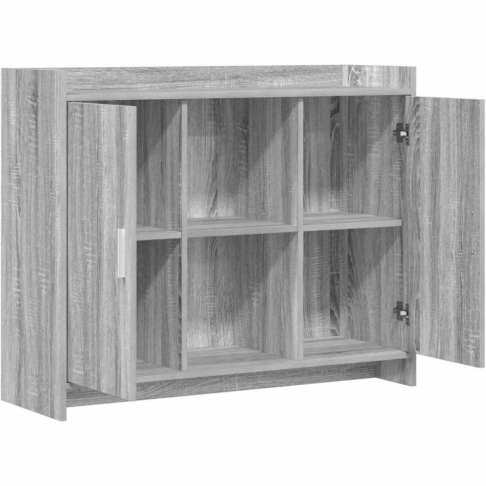 vidaXL Dressoir Grey Sonoma 98,5 x 33 x 80 cm Bewerkt hout, foto 4