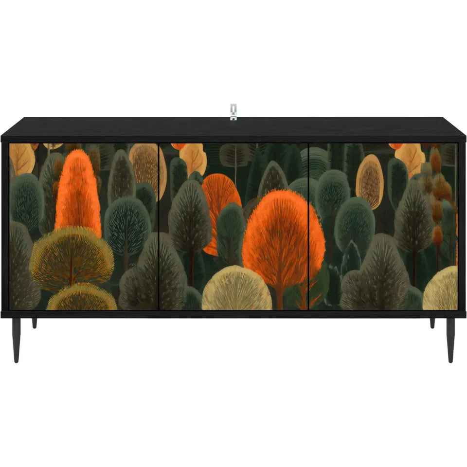vidaXL Tv-meubel ZAANDAM 102 x 33 x 51 cm Zwart eiken Bewerkt hout, foto 4