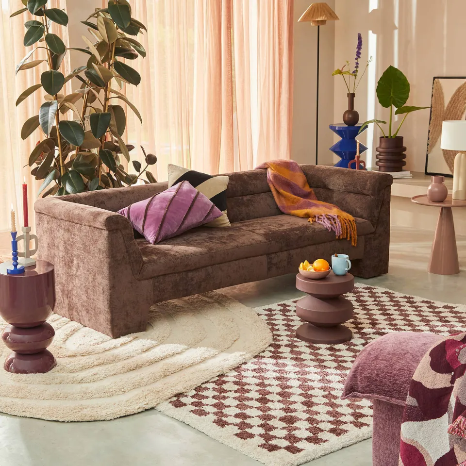 NOUS Living Rodez 3-zitsbank bruin, foto 3