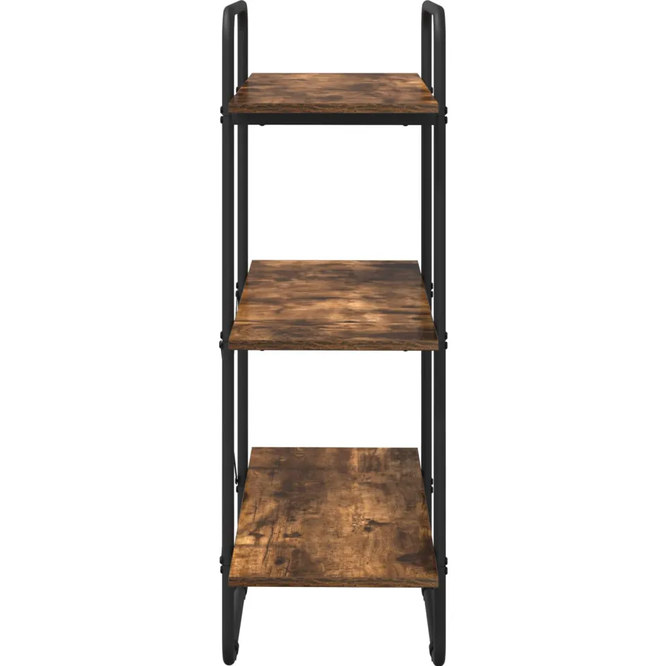 vidaXL Boekenrek 3-laags 60 x 35 x 105 cm PB Gerookt eiken, foto 4