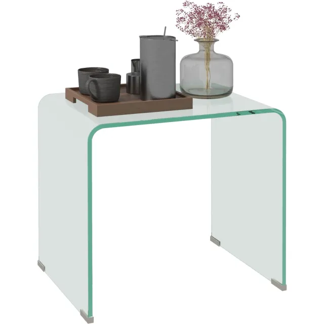 Homcom Salontafel - Gehard Glas - 50x40x45cm - Transparant