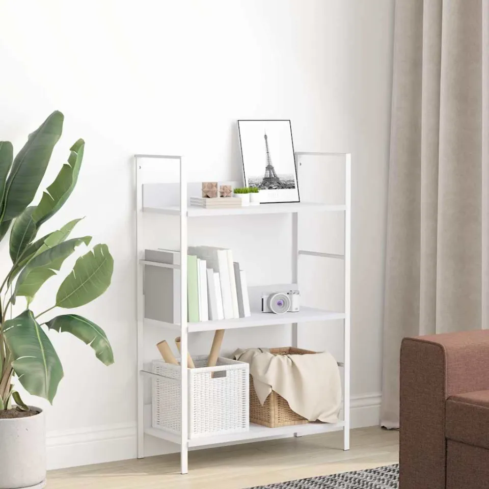 vidaXL Boekenkast met 3 schappen 60x27,6x90,5 cm bewerkt hout wit, foto 3