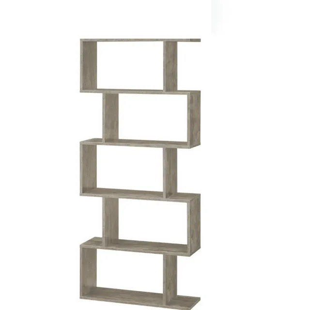 Hoppa! Boekenkast Vintage - Opbergkast - Rechthoekige Vakken - Kast Voor Boeken - Greige - 70x24x159 cm (BxDxH)