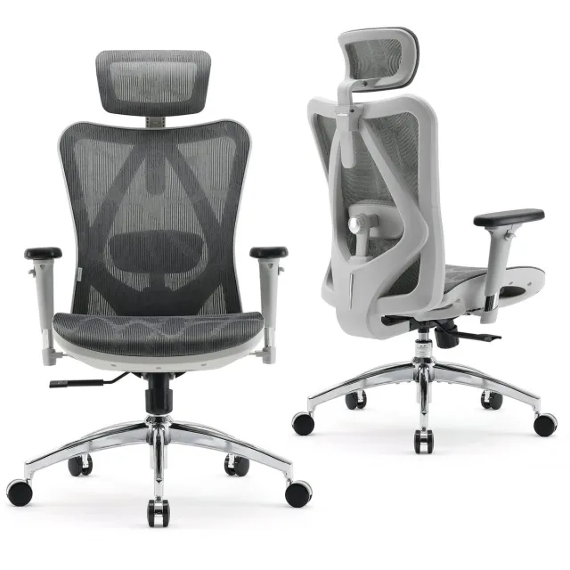 Sihoo M57 Ergonomische Bureaustoel - Verstelbare Lendensteun - 3D Armleuning - Hoogteverstelling - Bureaustoelen voor Volwassenen tot 150kg - Wit M57-Wit
