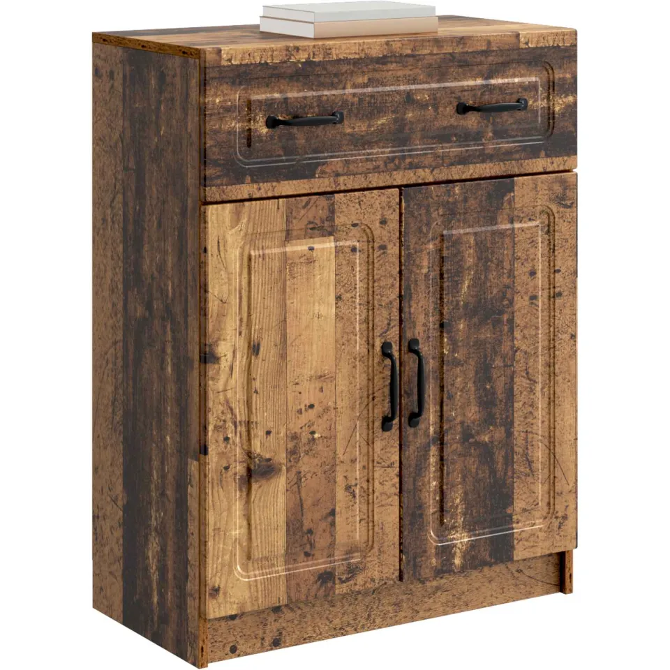 vidaXL Dressoir met lade Oud hout 66 x 34,5 x 87 cm Bewerkt hout Bruin