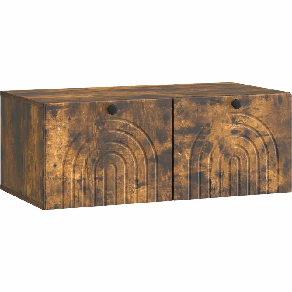 vidaXL Wandbeugel TV-kast Gerookt eiken 78,5 x 41 x 30 cm Bewerkt hout, foto 3