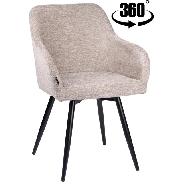 ExitoDesign ESMO - Bureaustoel - Beigekleurig - Stoffen Bekleding - 360° Draaibaar Beige;Zwart