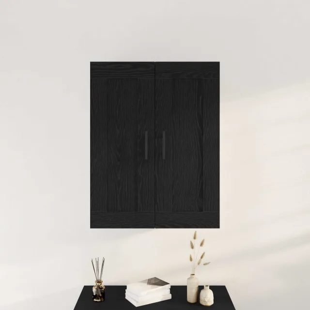 vidaXL Wandkast Zwart Eiken 69,5 x 34 x 90 cm Bewerkt hout, foto 2
