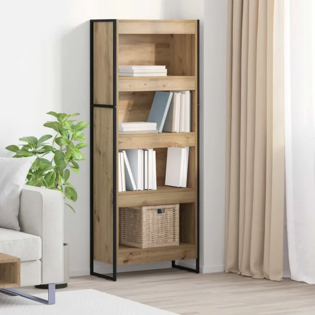 vidaXL Boekenkast 60 x 30 x 155 cm Bewerkt hout Ambachtelijk eiken, foto 2