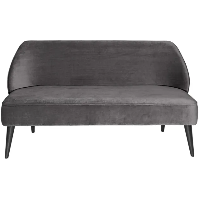 Vega Bank Lasse fluweel; 155x60x82 cm (BxDxH); zitting grijs