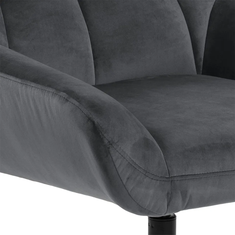 Lisomme Niek draaibare fauteuil velvet donkergrijs grijs, foto 5
