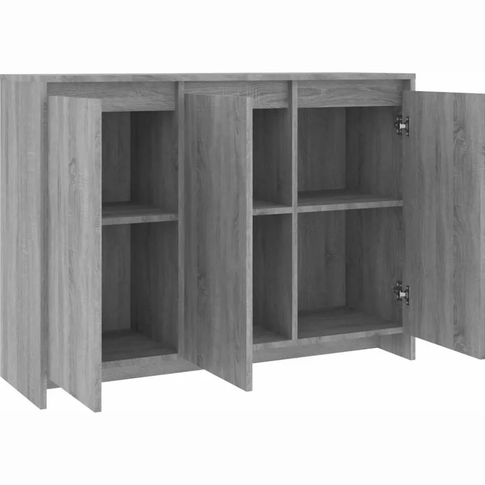 vidaXL Dressoir 102x33x75 cm bewerkt hout grijs sonoma eikenkleurig, foto 4