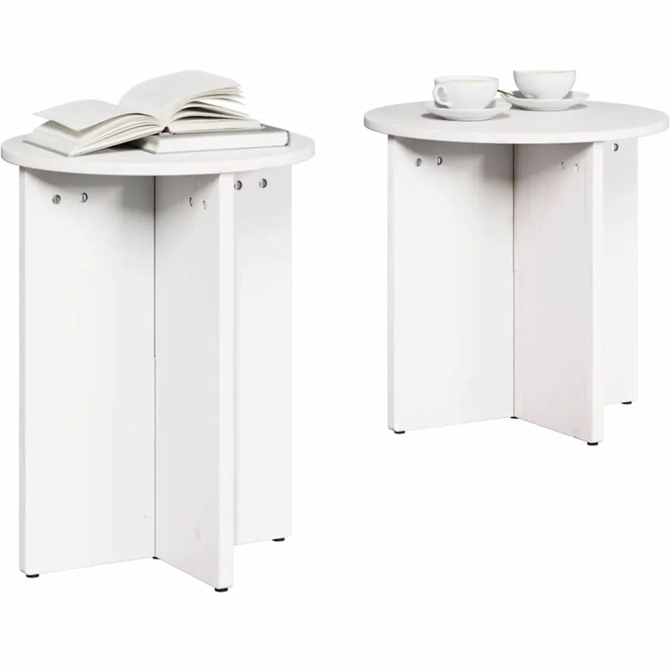 vidaXL Salontafel 2 st Wit 41.5 x 41.5 x 46 cm