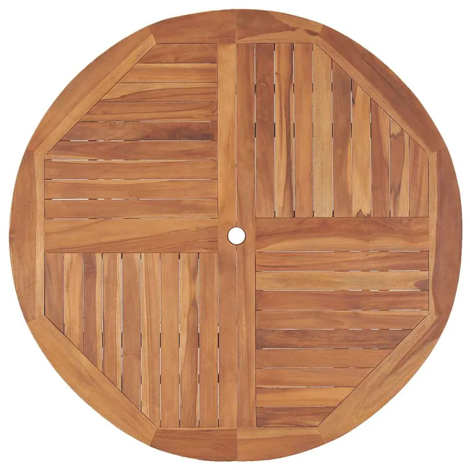 vidaXL Tuintafel Ø110x75 cm massief teakhout bruin, foto 3