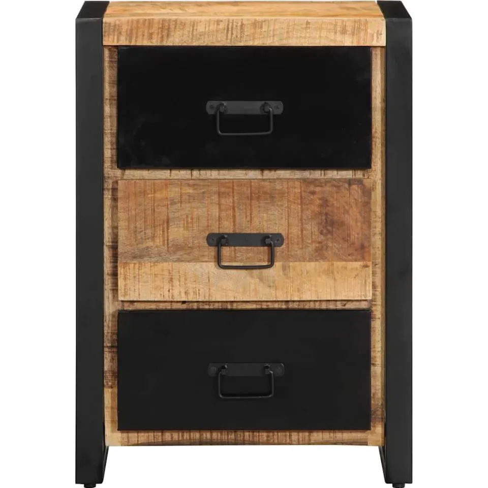 vidaXL Ladekast 50x35x70 cm massief ruw mangohout bruin, foto 2