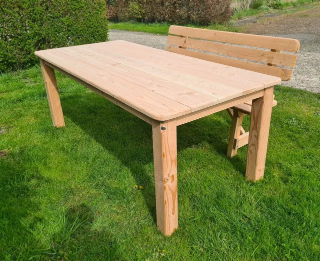 Oudshoorn meubels Douglas Tuinset 180 cm – Tuintafel met 2 Bankjes – 6 Personen – Handgemaakt – Houten Tuinset voor Buiten – Robuust