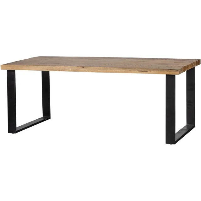Mahom Mangohouten Eettafel Britt Rechthoek 300x120 cm Mahom Industrieel - Dinertafel van Mangohout & Metaal - Industriële Eettafel Bruin