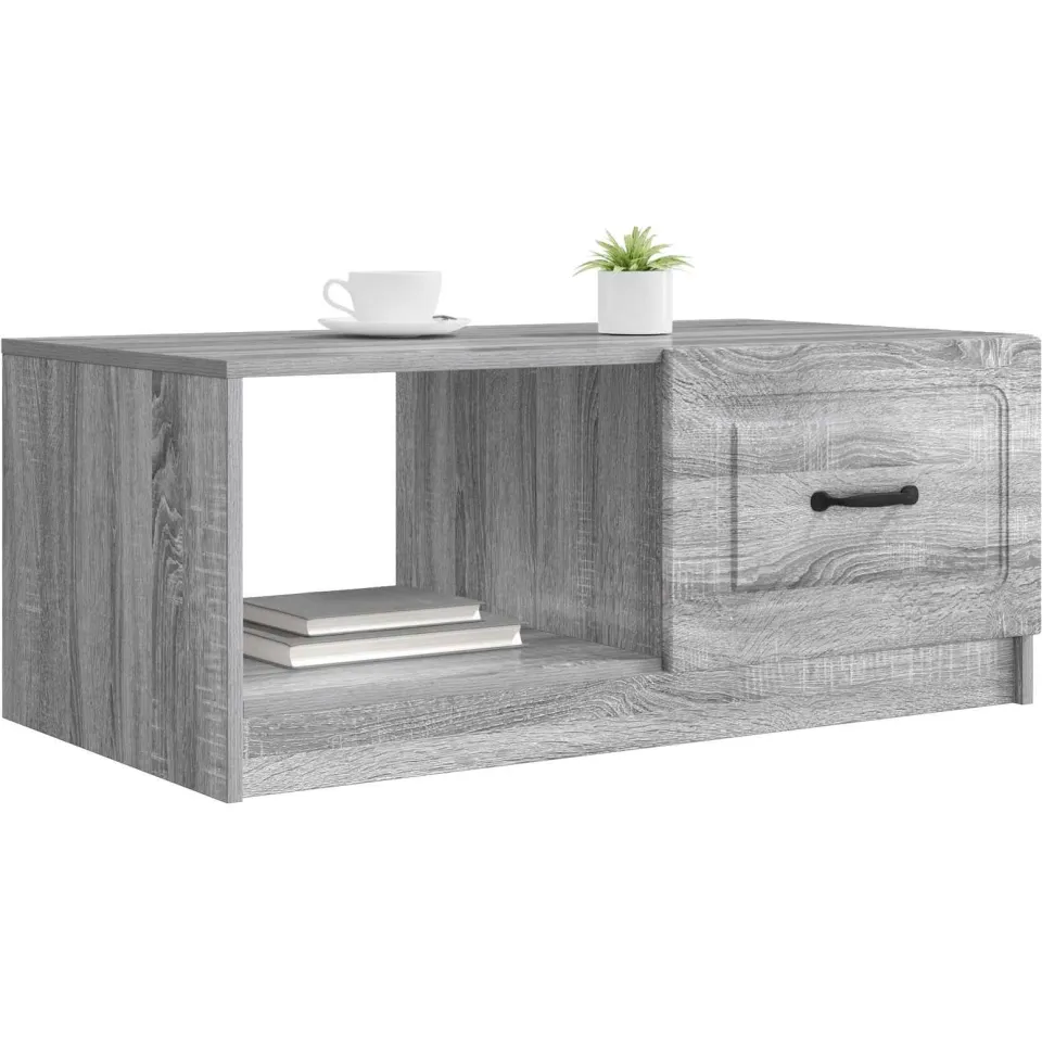 vidaXL Salontafel Grijs sonoma 90 x 50 x 37 cm Bewerkt hout