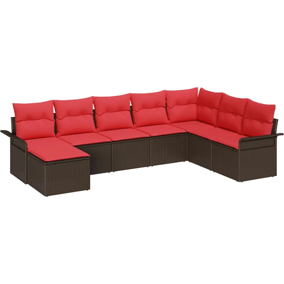 vidaXL Tuin Sofa Set 8 st Bruin poly rattan