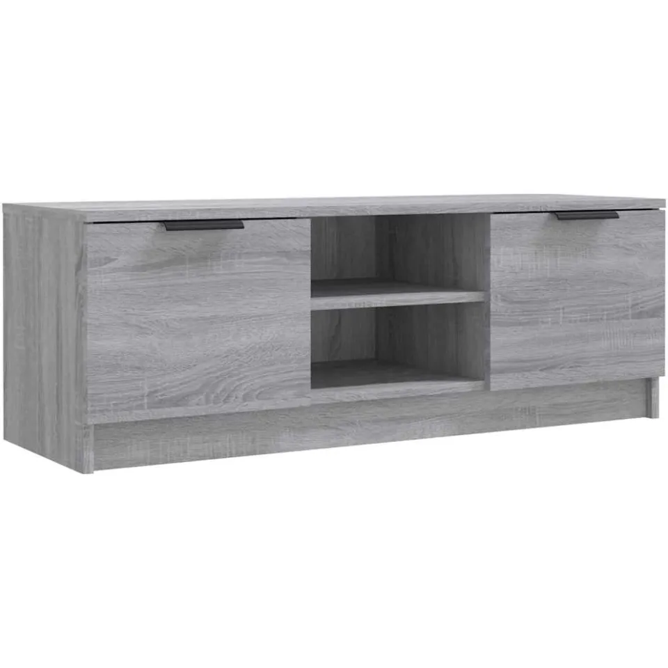 vidaXL Tv-meubel 102x35x36,5 cm bewerkt hout grijs sonoma eikenkleurig