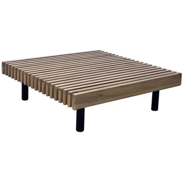 Normin Loungetafel Lissabon | 80x80cm | Acacia & aluminium Teaklook