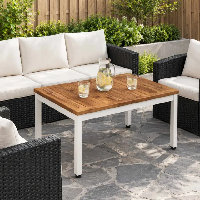 vidaXL Salontafel NAARDEN Natuurlijk en Wit 49 x 68,5 x 36 cm Bruin