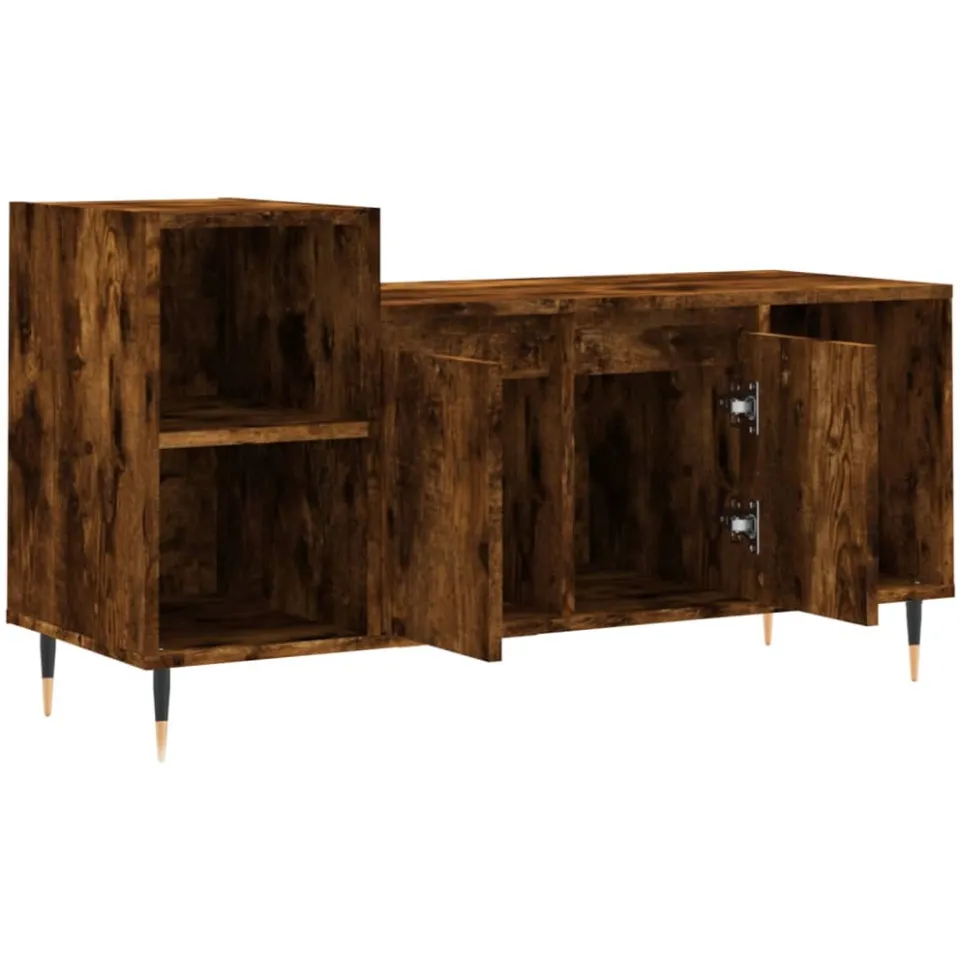 vidaXL Tv-meubel 100x35x55 cm bewerkt hout gerookt eikenkleurig, foto 4