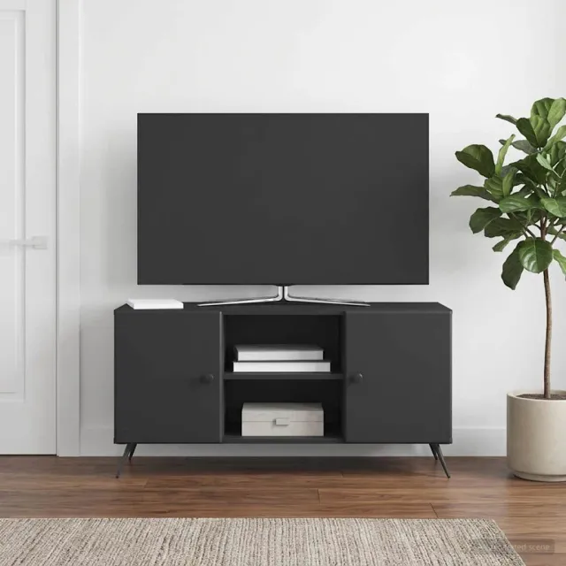 vidaXL TV-kast 102 x 34,5 x 50 cm Zwart Bewerkt hout