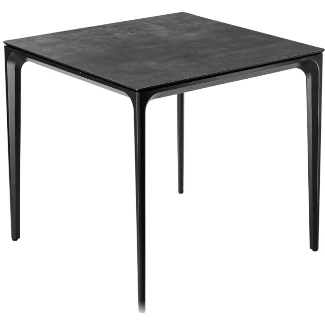 Vega Buitentafel Linero vierkant; 80x80x72 cm (LxBxH); Tafelblad beton, frame zwart; vierkant