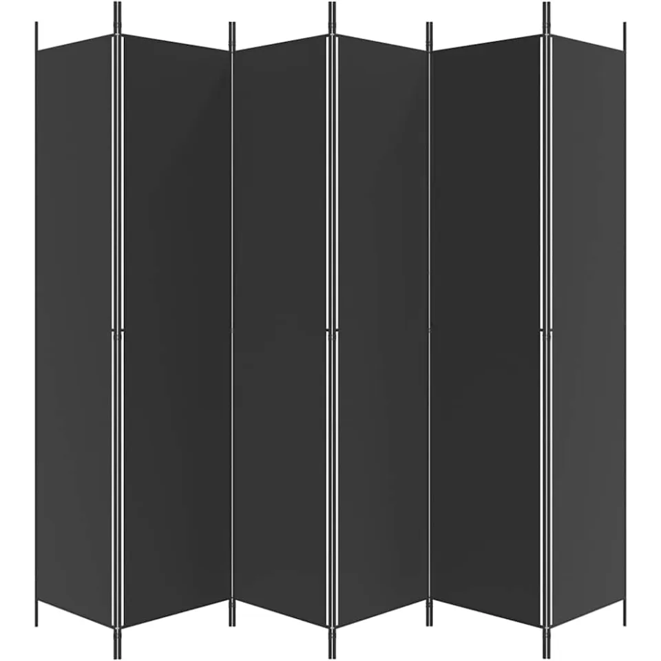 vidaXL Kamerscherm met 6 panelen 300x220 cm stof zwart, foto 4
