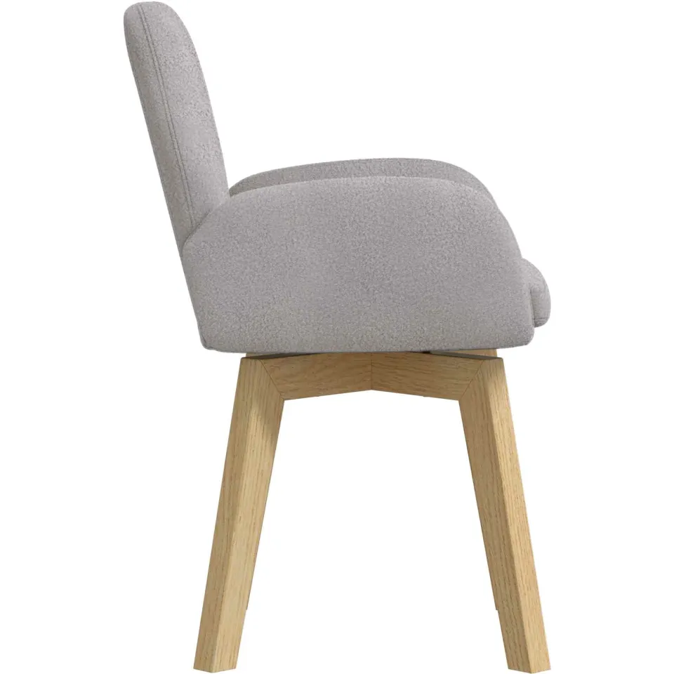 vidaXL Eettafelstoelen 6 st Bouclé Lichtgrijs 59 x 56,5 x 85 cm, foto 4