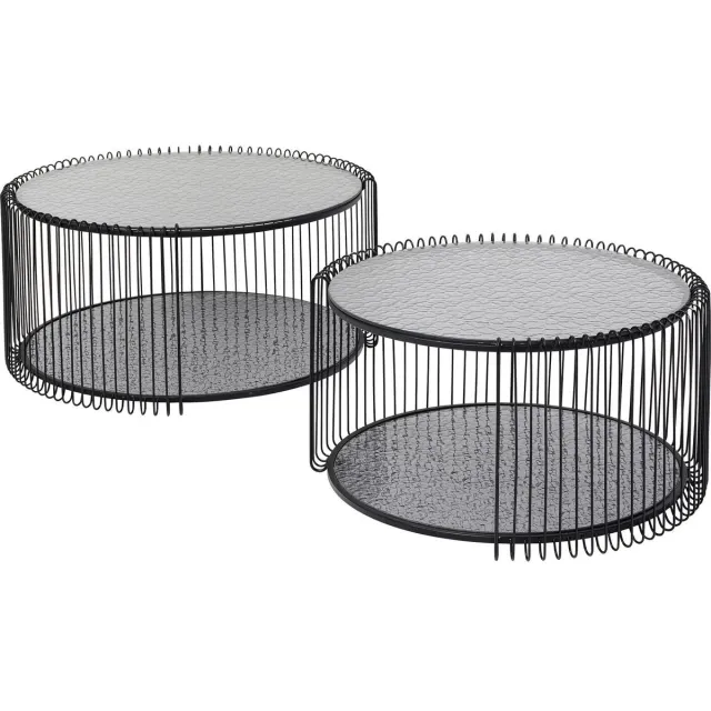 Kare Design Salontafel Wire Double Bubble zwart (2/Set) Kare Design