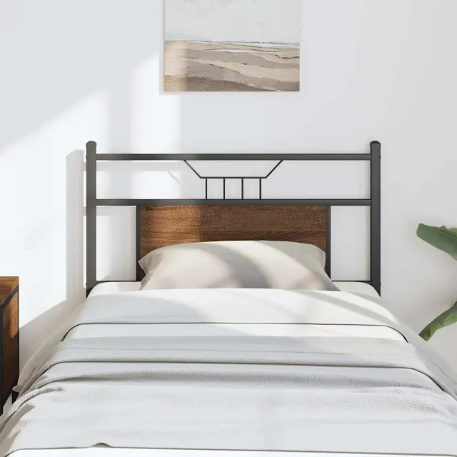vidaXL Vervangend hoofdbord 80 cm bewerkt hout en staal bruin eikenkleurig