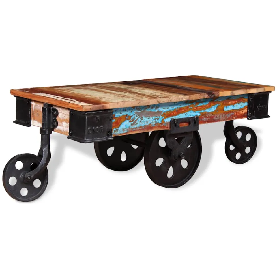 vidaXL Salontafel 90x45x35 cm gerecycled hout bruin, foto 2