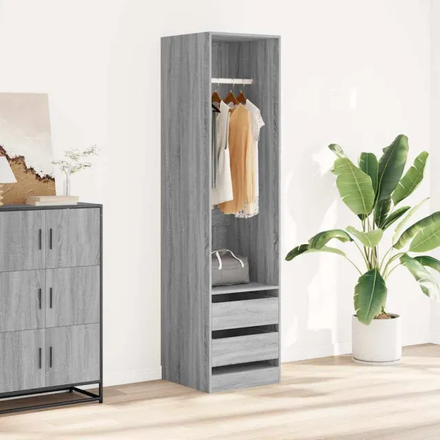 vidaXL Kledingkast met lades 50x50x200 cm bewerkt hout grijs somoma, foto 2