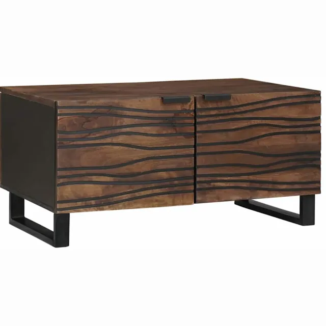 vidaXL Salontafel Walnotenhout 80 x 50 x 40 cm Bewerkt hout bruin