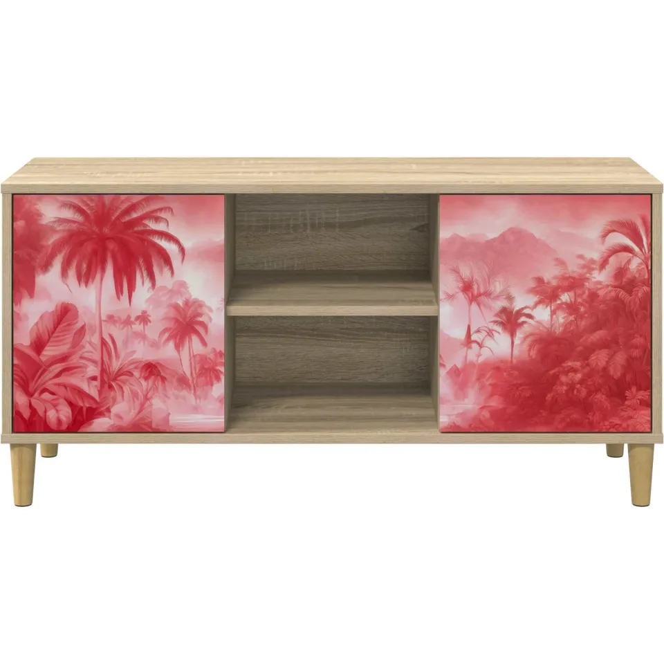 vidaXL Tv-meubel AACHEN 102 x 33 x 50 cm Sonoma Bewerkt hout bruin, foto 4