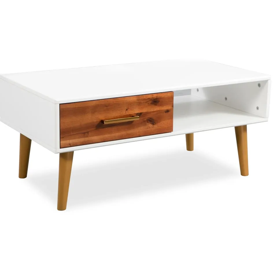 vidaXL Salontafel 90x50x40 cm massief acaciahout bruin, foto 3