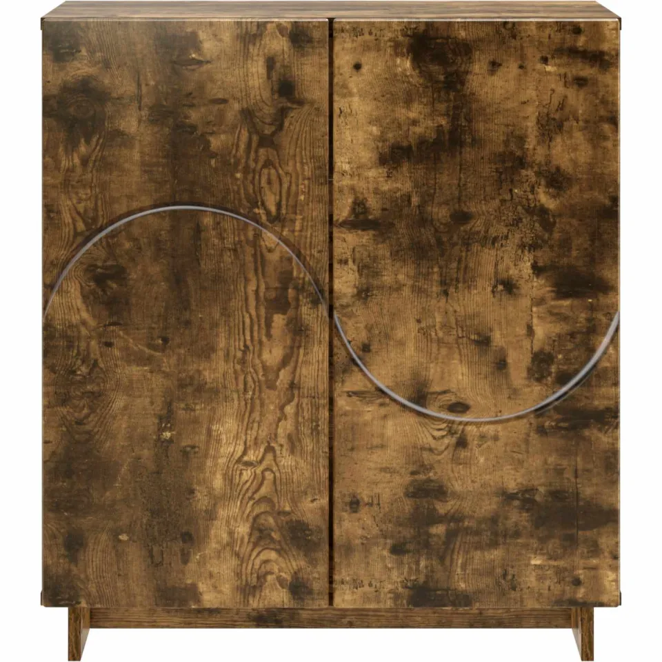 vidaXL Dressoir Gerookt eiken 67 x 34,5 x 75 cm Bewerkt hout, foto 4