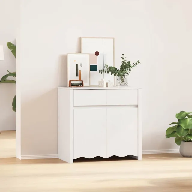 vidaXL Dressoir Drammen Wit 79 x 43 x 75.5 cm Massief grenenhout, foto 2