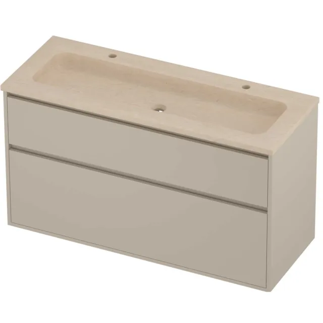 Proline Rollo Badmeubelset Hardsteen Elegant 2 Gaten 120x46x67 cm Sand Stone Soft Linen Beige